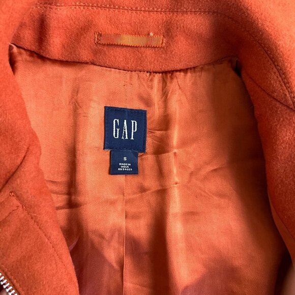 GAP Women's Orange Wool Blend Toggle Jacket‎ DUFFLE COAT S - Picture 8 of 9